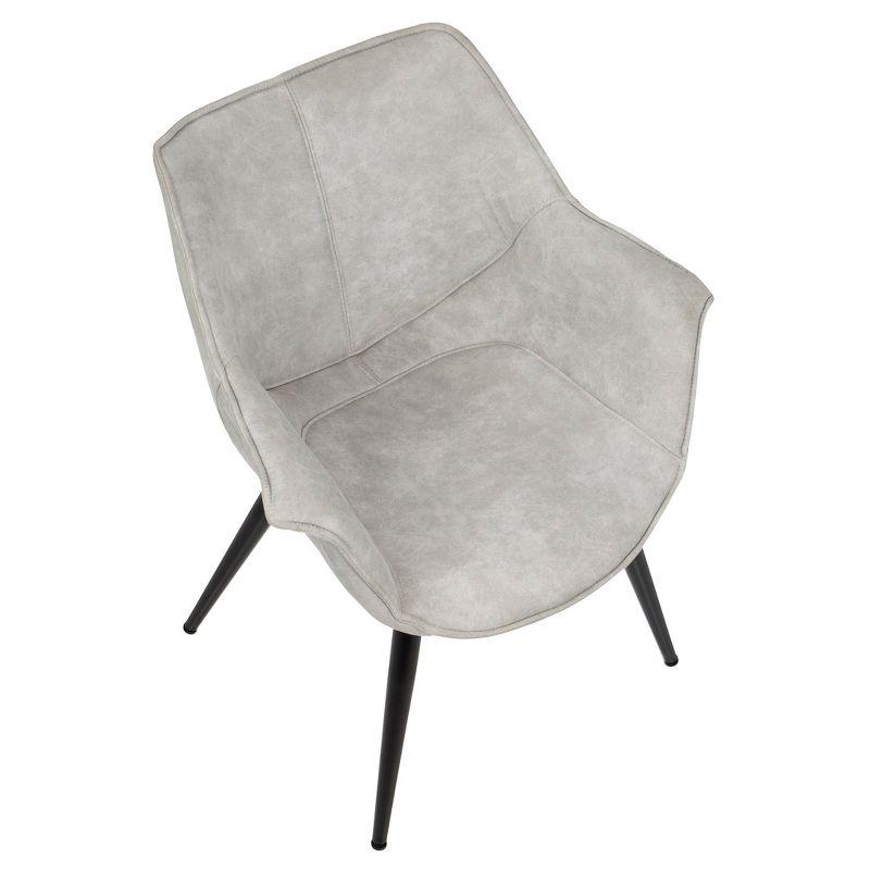 Set of 2 Wrangler Contemporary Accent Chair Light Gray - Lumisource: Suede-Like Upholstery, Metal Legs, Attached Cushions