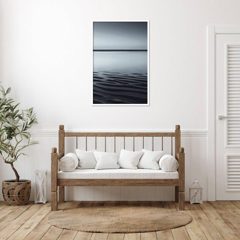 28"x41" Low Tide by Incado Wood Framed Wall Art Print White - Amanti Art: Giclee, Acrylic, Hardwood Frame, Vertical Landscape