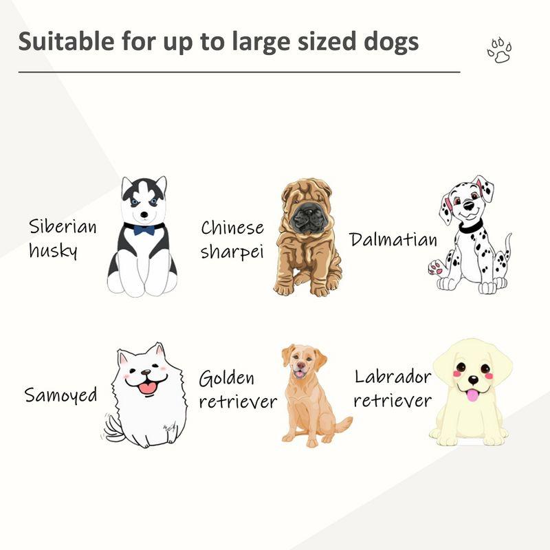 PawHut 42.5" Heavy Duty Dog Crate Metal Kennel and Cage Dog Playpen with Lockable Wheels, Slide-out Tray, Food Bowl and Double Doors