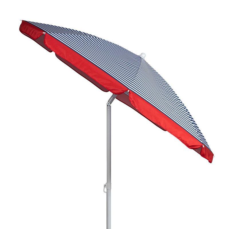 Picnic Time 5.5' Beach Compact Umbrella - Blue Pinstripe Pattern