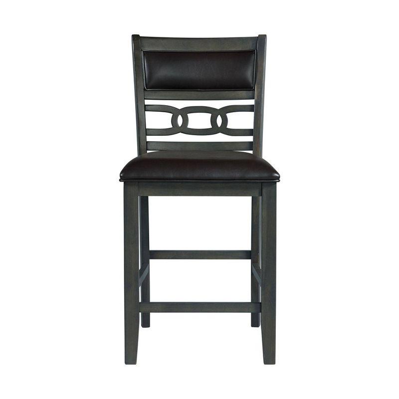 Set of 2 Taylor Faux Leather Counter Height Barstools Gray - Picket House Furnishings: Polyester Upholstery, MDF Frame, 300 lbs Capacity