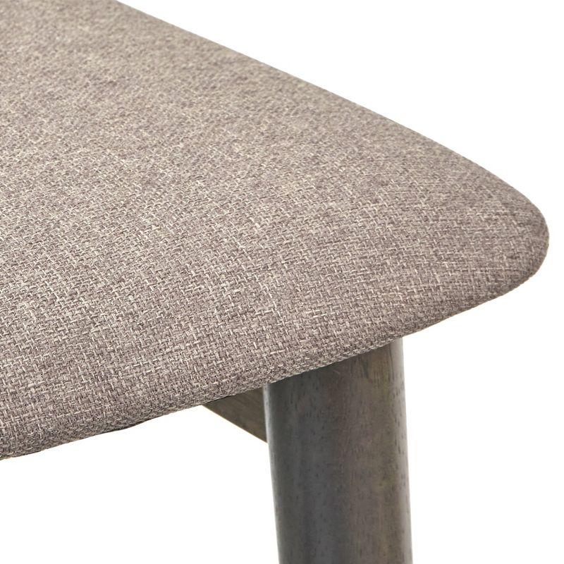 Lifestorey Set of 2 Newington Mid Century Modern Dining Chairs Charcoal Gray: Mid-Century Design, Rubberwood Frame, Polyester Upholstery