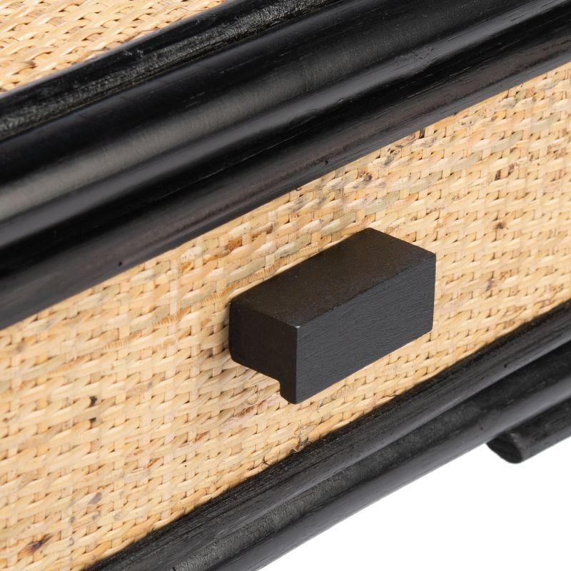 Roya 1 Drawer 1 Shelf Nightstand - NST4005 - Black/Natural - Safavieh