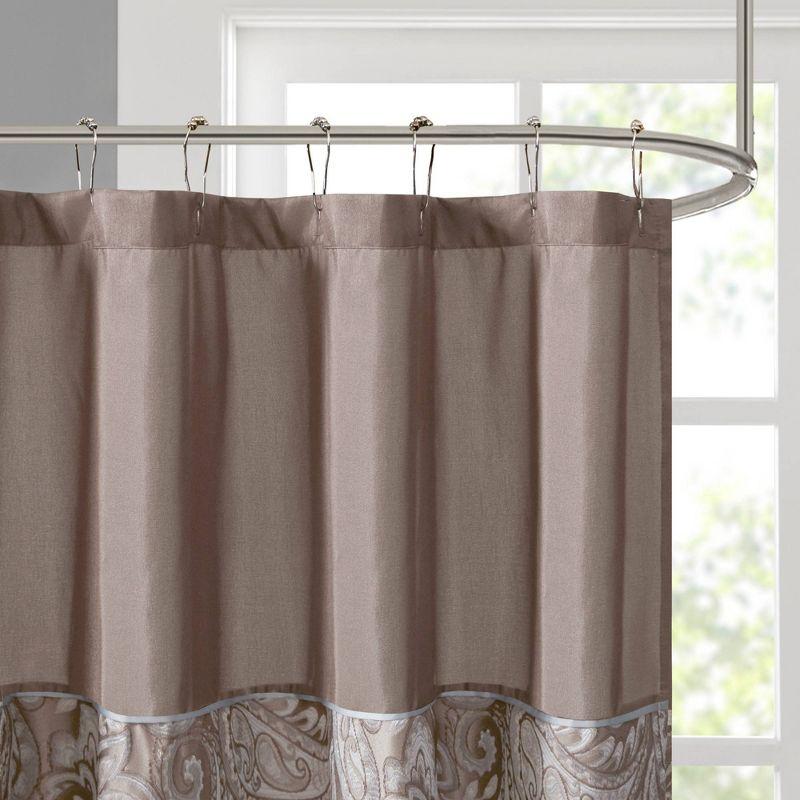 Madison Park Aubrey Paisley Jacquard Shower Curtain