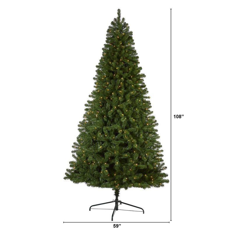 Nearly Natural 9-ft Virginia Fir Artificial Christmas Tree with 600 Clear Lights and 1453 Bendable Branches