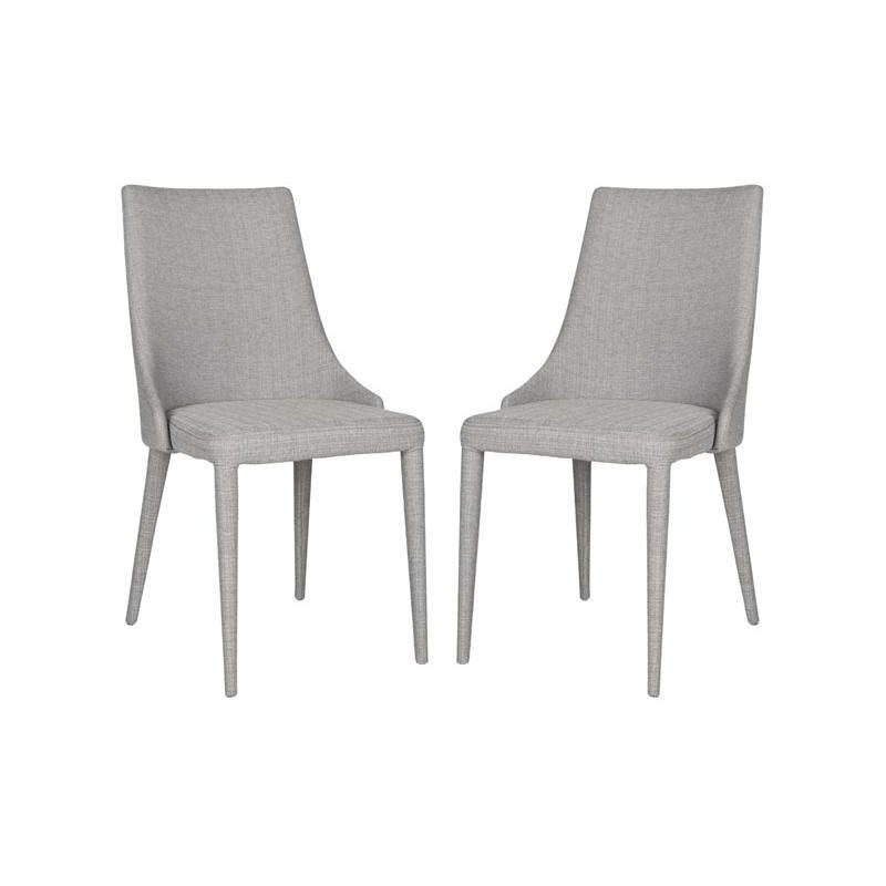 Summerset 19" H Leather Side Chair (Set of 2) - FOX2014 - Grey - Safavieh Couture