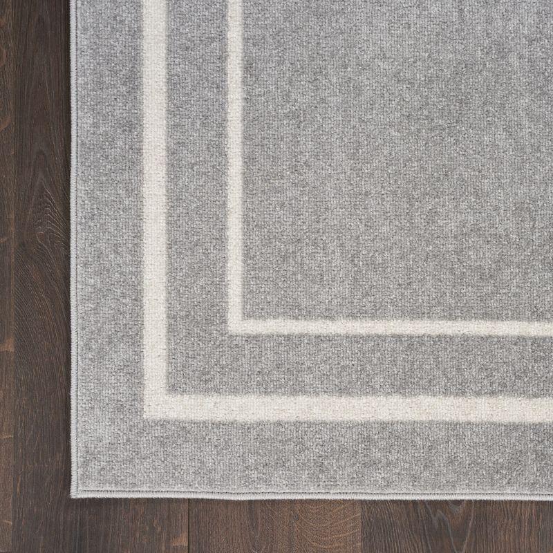 Nourison Essentials 2'2" x 7'6 Grey/Ivory Contemporary Indoor/Outdoor Rug