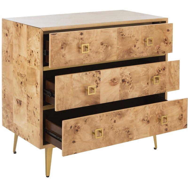 Katia 3 Drawer Chest - CHS6413 - Natural/Gold - Safavieh
