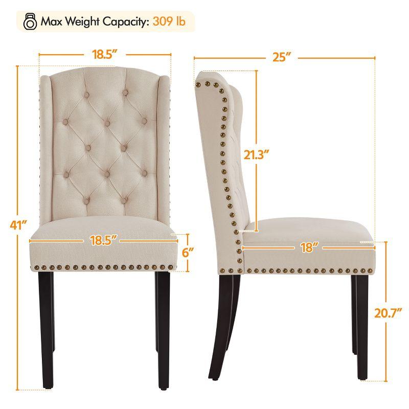 Yaheetech Button Tufted Dining Chairs Set of 2