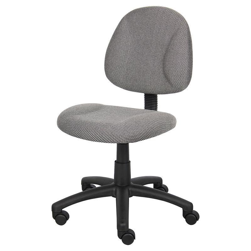 Boss Gray Fabric Deluxe Posture Armless Task Chair