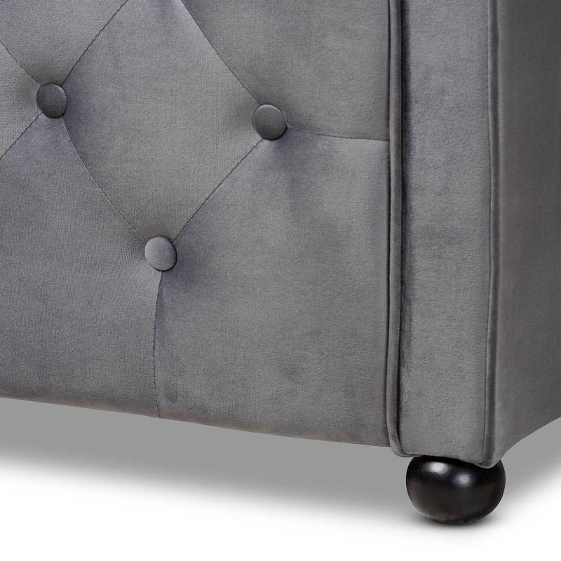 Freda Velvet Fabric Upholstered Button Tufted Daybed - Baxton Studio