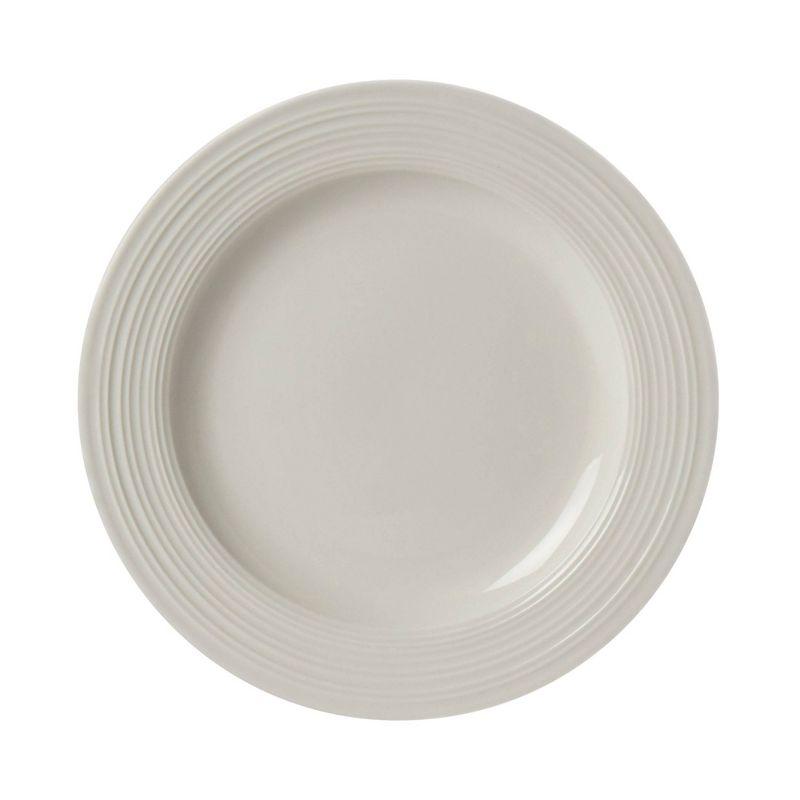 12-Piece White Porcelain Embossed Dinnerware Set