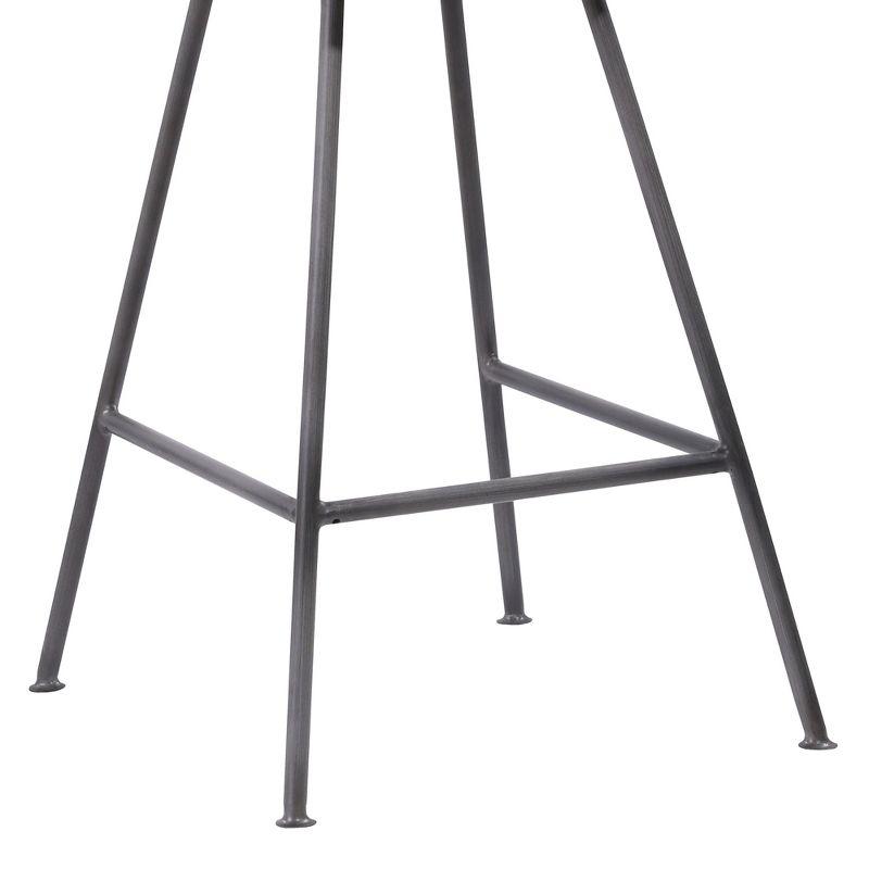 26" Armen Living Coronado Contemporary Counter Height Barstool Gray: Upholstered, Metal Frame, Footrest