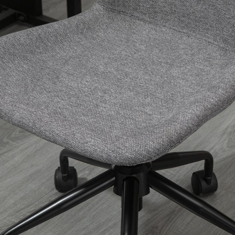 Vinsetto Home Office Chair, Swivel Task Chair with Adjustable Height and Armless Design for Small Space, Living Room, Bedroom, Gray
