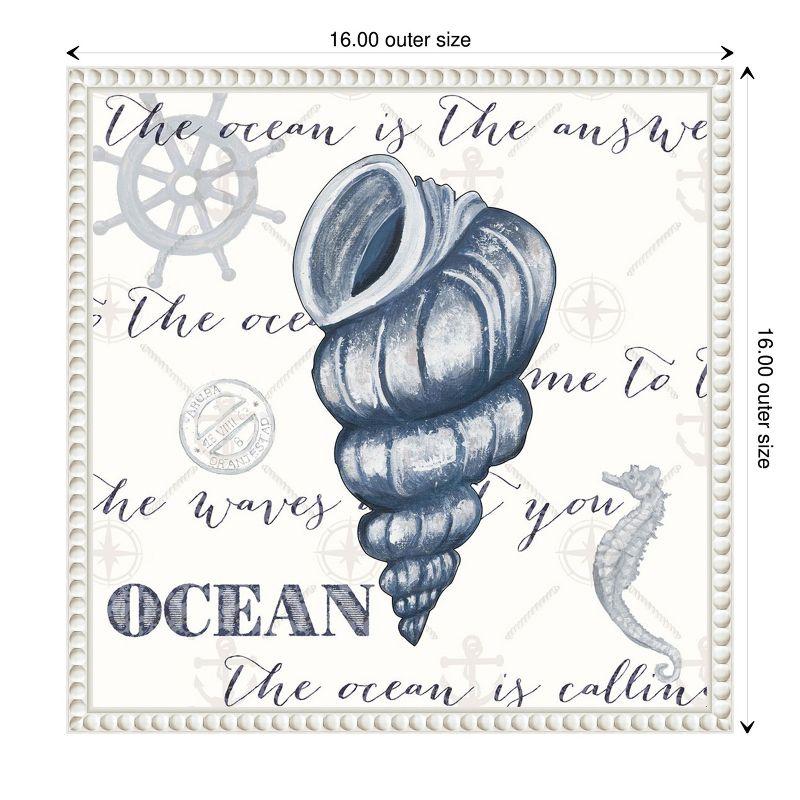 Amanti Art Indigo Ocean Treasures I by Gina Ritter Canvas Wall Art Print Framed 16 x 16-in.