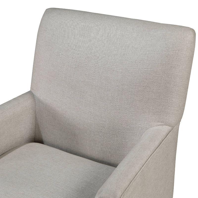 Comfort Pointe Anna Arm Chair Beige: Upholstered with Nailhead Trim, Wood Legs, Foam Fill