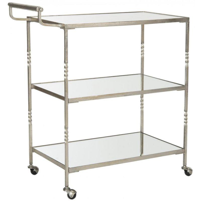 Aurelius Bar Cart - Silver/Mirror - Safavieh