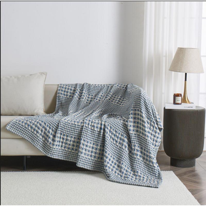 Cotton Soft All Season Waffle Weave Textured Bed Blanket - Great Bay Home