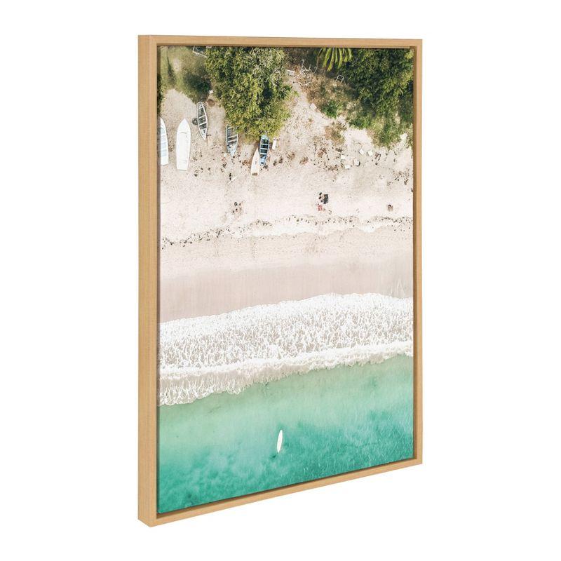 23" x 33" Sylvie Tropical Beach From Above Framed Canvas by Amy Peterson - Kate & Laurel All Things Decor