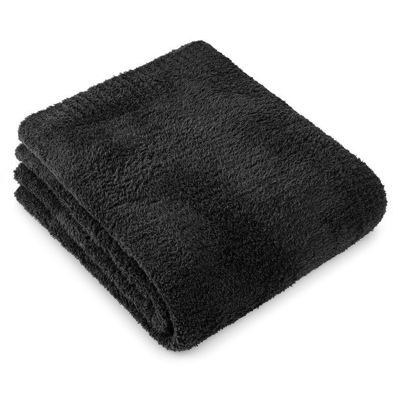 PAVILIA Plush Knit Throw Blanket for Couch Sofa Bed, Super Soft Fluffy Fuzzy Lightweight Warm Cozy All Season