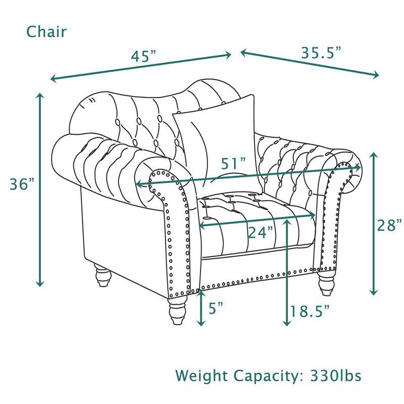 Velvet Accent Chair Gray Luxury Classic America Chesterfield Tufted Camel Back Armchair - Morden Fort