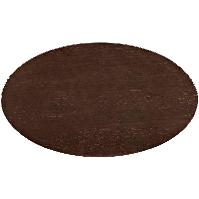 48" Lippa Oval Walnut Dining Table Walnut - Modway: Sleek Modern Pedestal, Seats 4