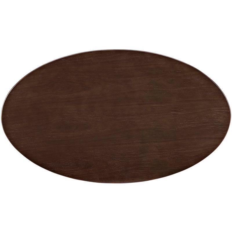 Mid-Century Modern 48" Oval Walnut Wood Dining Table