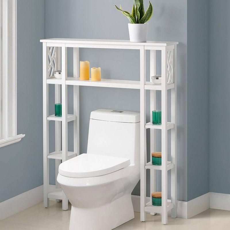 Coventry Bathroom Over the Toilet Open Shelving Unit with Shelves White - Alaterre Furniture