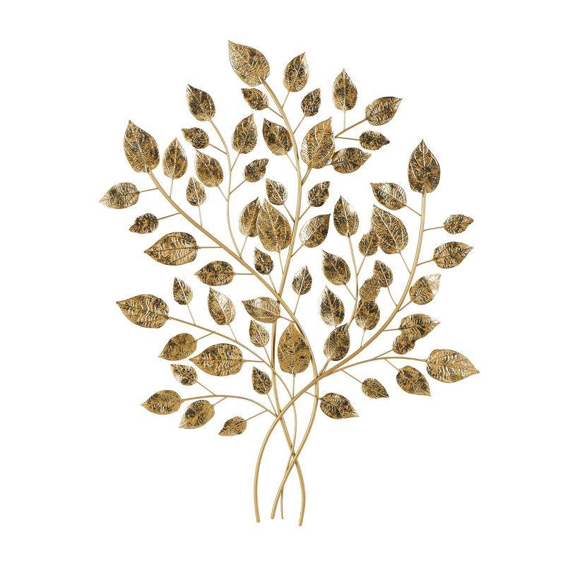 Metal Large Metallic Leaf Gold Wall Decor