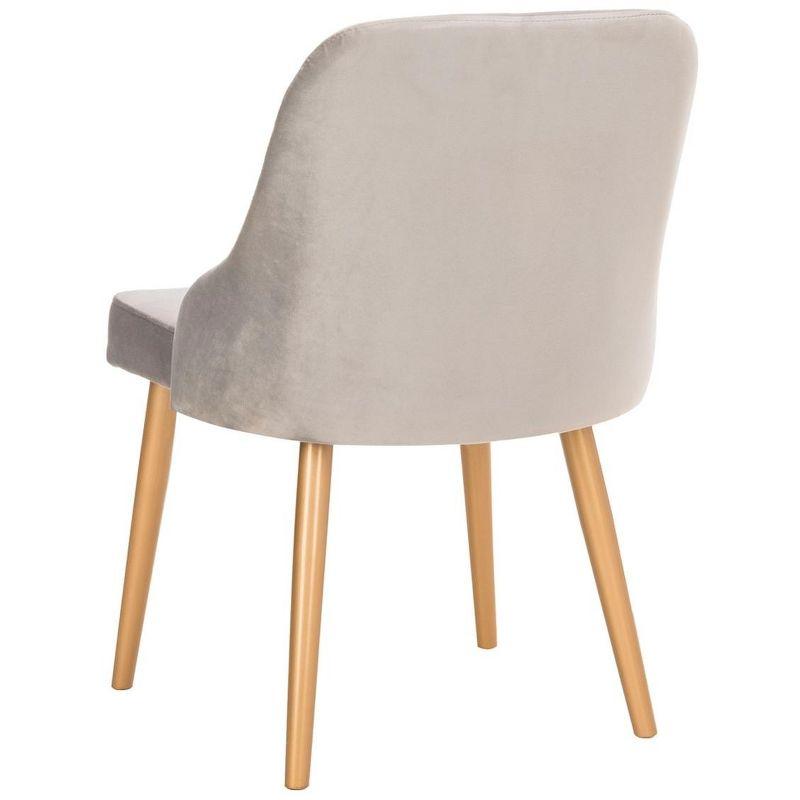 Lulu Upholstered Dining Chair (Set of 2) - Grey/Gold - Safavieh
