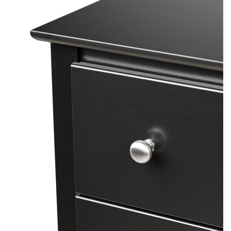 Prepac Sonoma 3 Drawer Nightstand - Black : Wood Composite Bedside Table, Rectangle Shape, Spot Clean