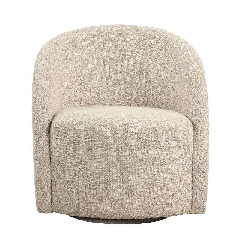 Lifestyle Solutions Bournemouth Swivel Accent Chair GrayBoucle: Minimalist Design, High-Density Foam, Solid Hardwood