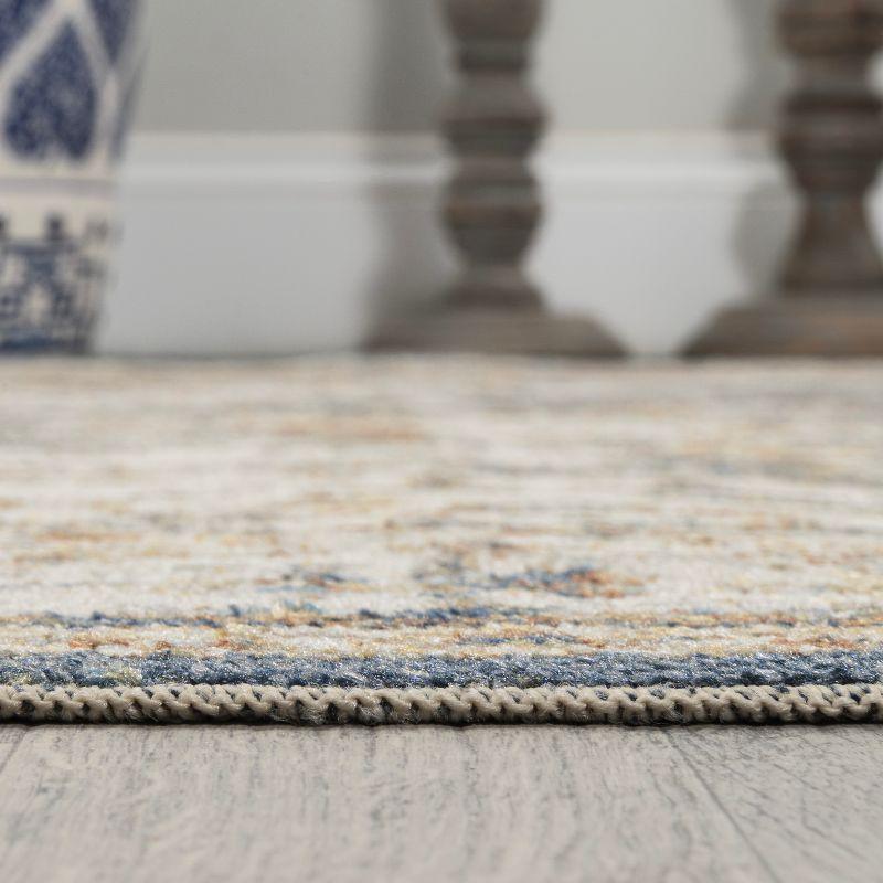 JONATHAN Y Keesha Bold Distressed Medallion Low-Pile Machine-Washable Blue/Cream 5 ft. x 8 ft. Area Rug