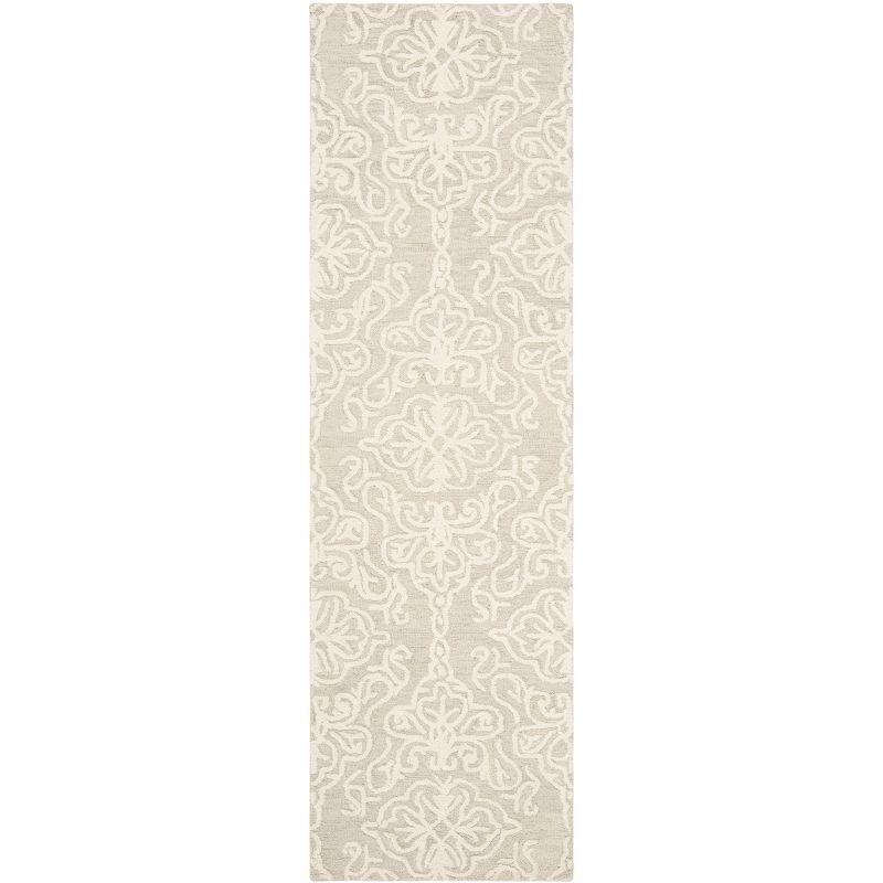 Blossom BLM112 Hand Tufted Indoor Runner Rug - Silver/Ivory - 2'3"x6' - Safavieh