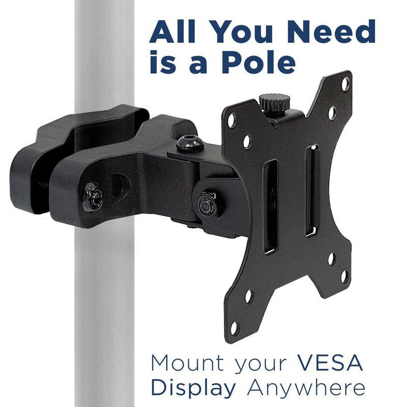 Mount-It! Universal VESA Pole Mount | Full Motion TV Pole Mount Bracket | VESA 75 100 | Fits TVs or Monitors Up to 32 Inches