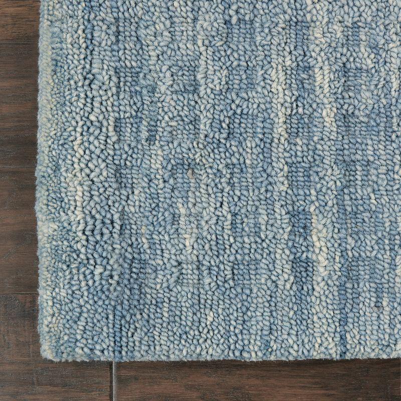 Artisan Denim Blue Handwoven Wool 4'x6' Rectangular Rug