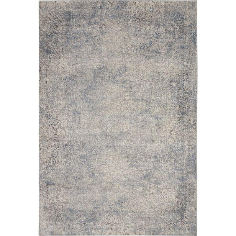 Nourison Rustic Textures Vintage Persian Indoor Area Rug Ivory Light Blue 3'11" x 5'11"