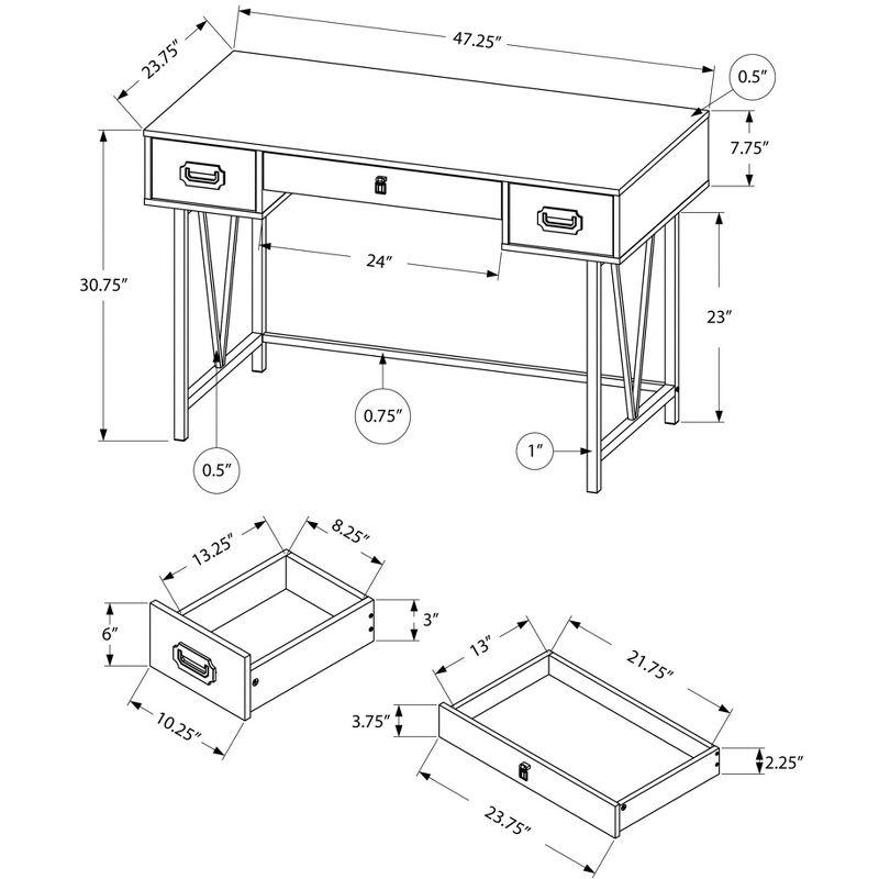 Transitional Corner Home Office Desk with 3 Drawers, Brown Reclaimed Wood