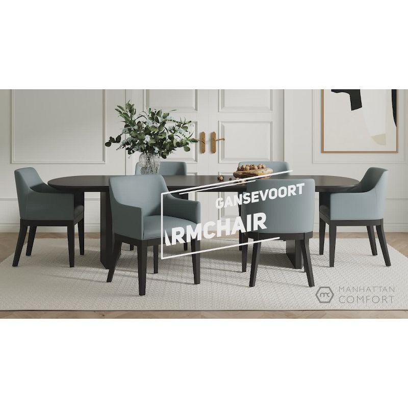 Gansevoort Modern Faux Leather Dining Armchair Pebble Gray - Manhattan Comfort