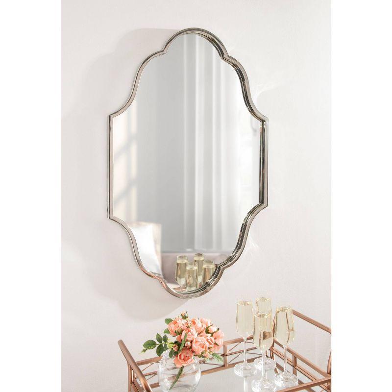 23" x 37" Rowla Framed Decorative Wall Mirror Silver - Kate & Laurel All Things Decor: Arched, Curved, Metal Mount