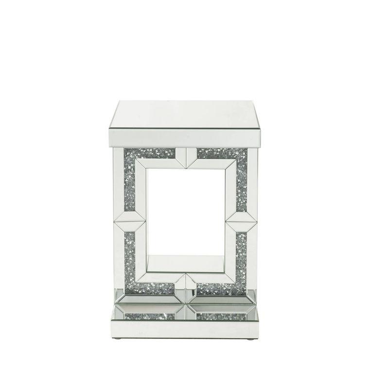 16" Noralie Accent Table Mirrored/Faux Diamonds - Acme Furniture