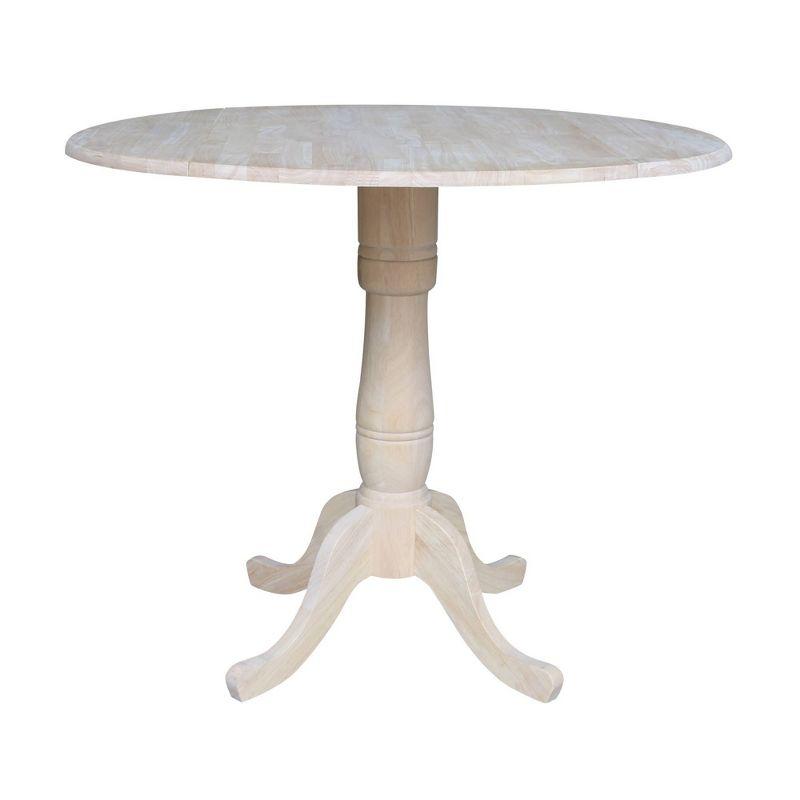 42'' Round White Wood Extendable Counter Height Table