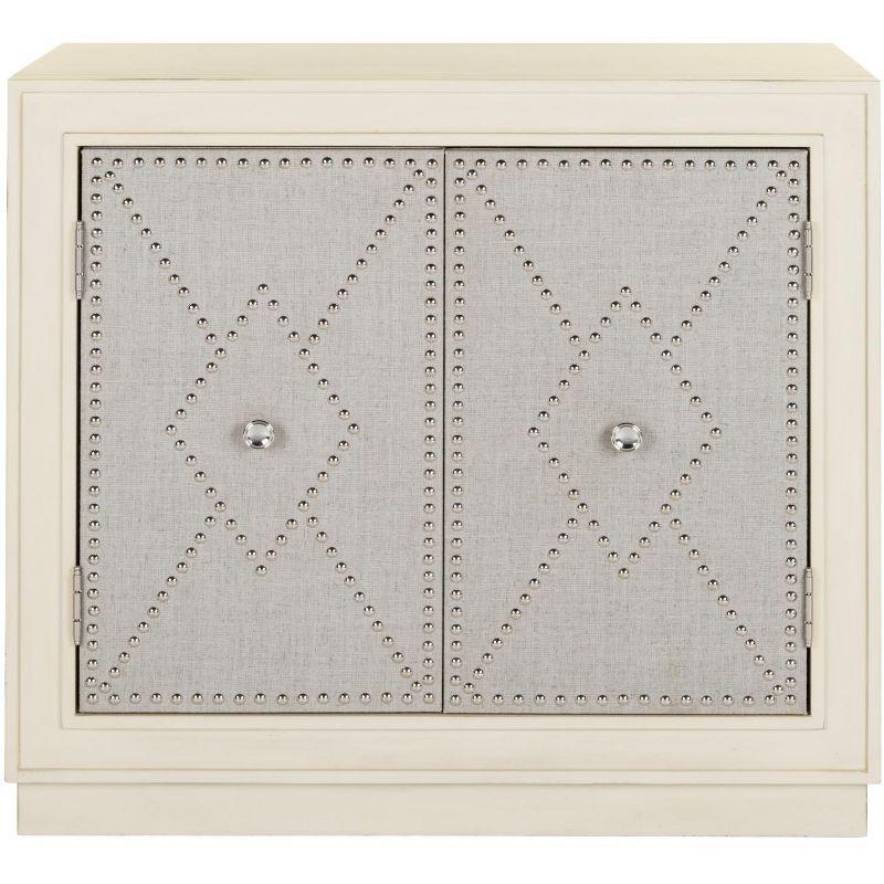 Erin Beige and Gray 2-Door Chest with Nailheads