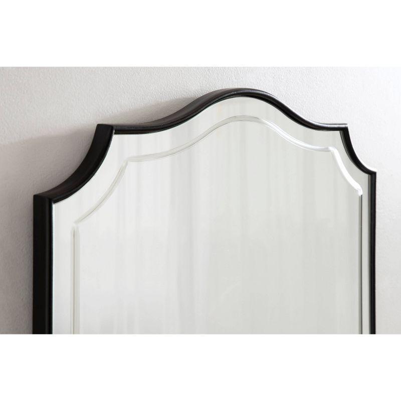 20" x 30" Hollyn Decorative Framed Wall Mirror Black - Kate & Laurel All Things Decor: Scalloped Edge, V-Groove, Hangs Both Ways