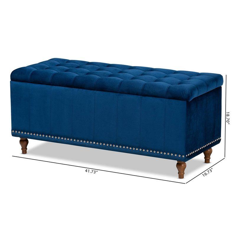 Kaylee Velvet Upholstered Button Tufted Storage Ottoman Bench: Elegant Bedroom & Living Room Decor - Baxton Studio