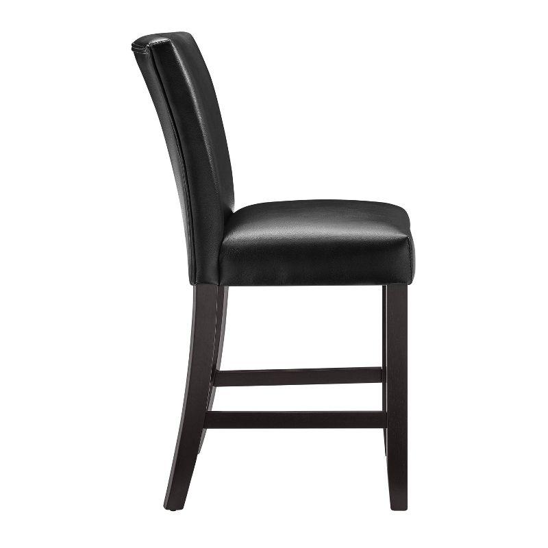 26" Set of 2 Carrara Counter Height Barstools Black - Steve Silver Co.: Upholstered, Rubberwood Frame, Floor Protectors