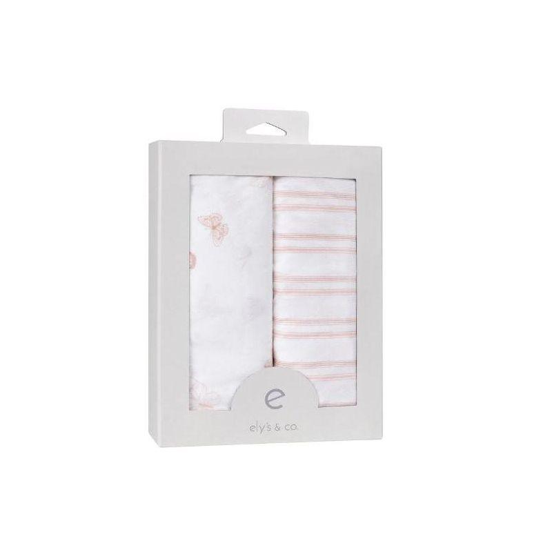Ely's & Co. Baby Fitted Bassinet Sheet  100% Combed Jersey Cotton Pink for Baby Girl 2 Pack