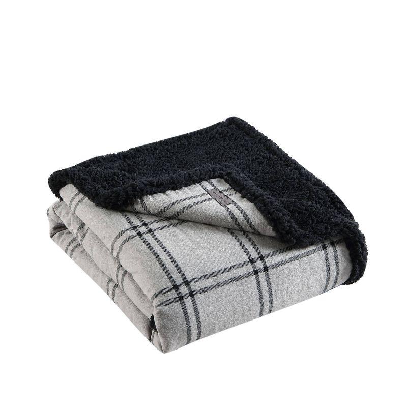 Eddie Bauer Printed Flannel/Sherpa Throw Blankets