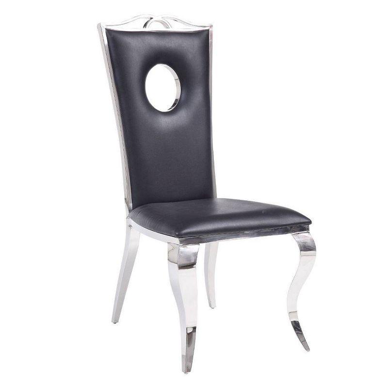 Acme Furniture Cyrene Dining Chairs Black Synthetic Leather/Stainless Steel