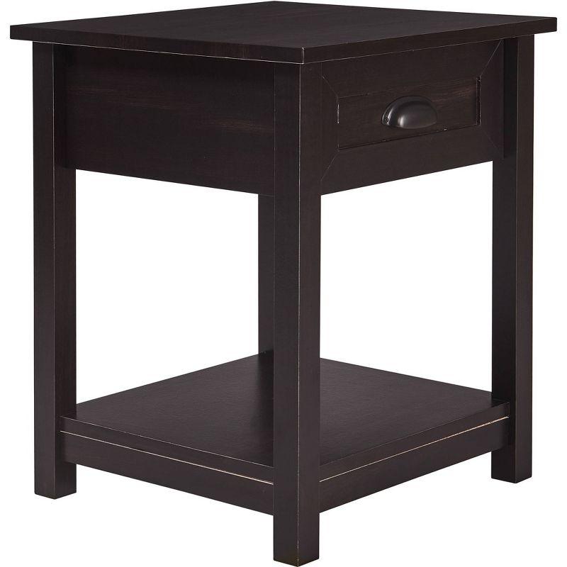 ClickDecor ClickDecor Bailey Nightstand with 1 Drawer and Display Shelf, Black